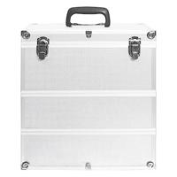 VidaXL Make-up koffer 37x24x40 cm aluminium zilverkleurig - thumbnail