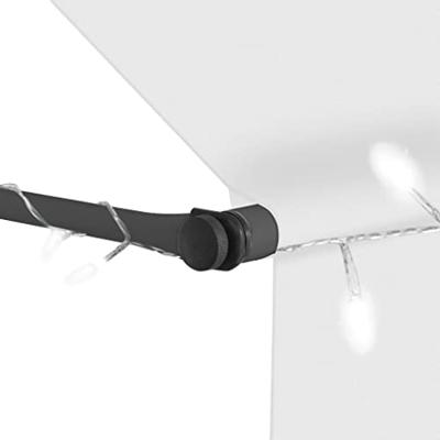 Luifel handmatig uitschuifbaar met LED 400 cm crèmekleurig - thumbnail