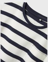 T-shirt met lange mouwen NMMLEROY NAME IT, losse pasvorm marineblauw - thumbnail