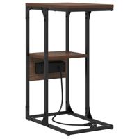 Nachtkastje bruin eikenkleur 41.5 x 26 x 60.5 cm Bewerkt hout - thumbnail