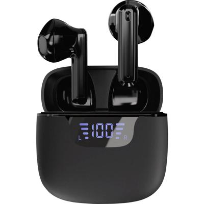 VIVANCO Bluetooth® 5.3 True Wireless Earphones, Digital-Display. In-ear hoofdtelefoon met oplaadcase (zwart)