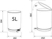 Sealskin Pedaalemmer vrijstaand Mind 5 liter Zwart - thumbnail