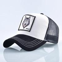 Katoenen geborduurde dierlijke Baseballcap (witte Wolf) - thumbnail