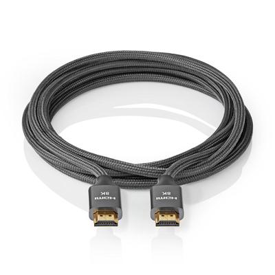 Nedis Ultra High Speed ??HDMI-Kabel | 48 Gbps | 2 m | 6.3 mm / Gun Metal Grijs | 1 stuks - CVTB35000GY20 CVTB35000GY20