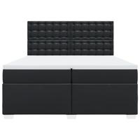 Boxspring met matras kunstleer zwart 200x200 cm - thumbnail