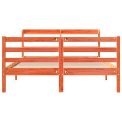 Bed met matras massief grenenhout wasbruin 140x190 cm