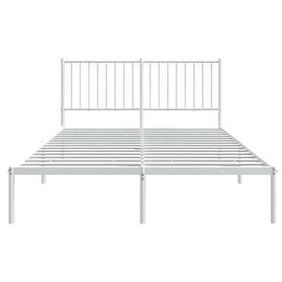 Bedframe met hoofdeinde staal wit 196x146x90,5 cm