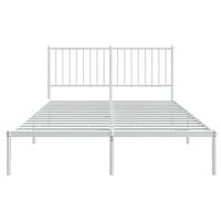 Bedframe met hoofdbord metaal wit 140x190 cm - thumbnail
