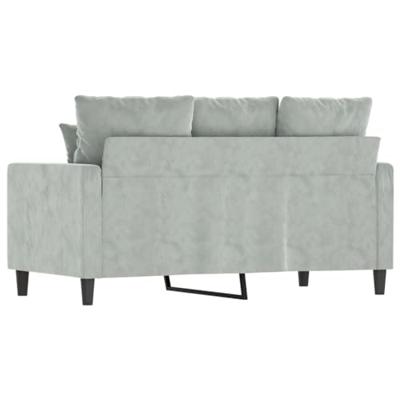 Tweezitsbank 120 cm fluweel lichtgrijs
