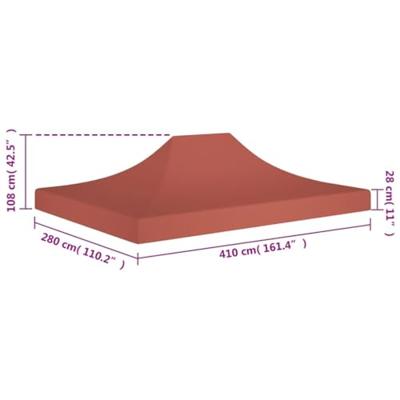 VidaXL Partytentdak 270 g/m² 4x3 m terracotta