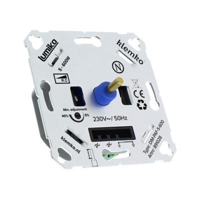 Kroonluchter LED dimmer inbouw 891028 DIM-PAF-5-600 VA groot vermogen dimmer Klemko