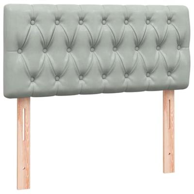 Boxspring met matras en LED fluweel lichtgrijs 90x210 cm