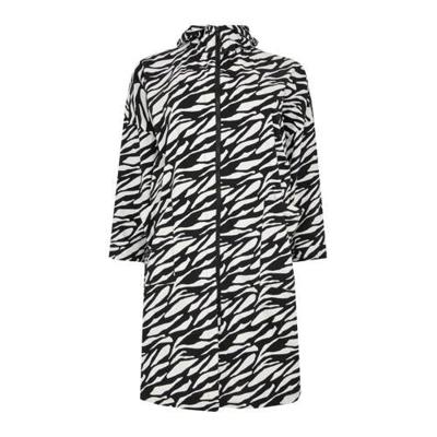 Yoek regenjas Pam met zebraprint zwart/wit Yoek regenjas Pam met zebraprint zwart/wit
