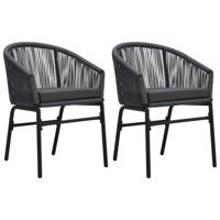 VidaXL Tuinstoelen 2 st pe-rattan antracietkleurig - thumbnail