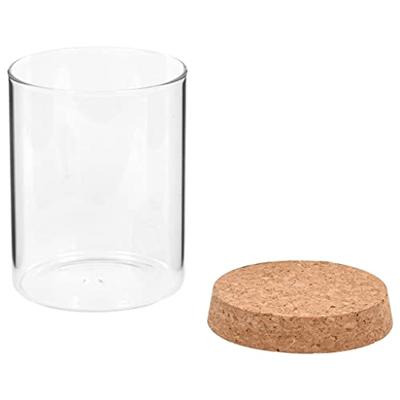 Opbergpotten met kurken deksel 6 st 650 ml glas Opbergpotten met kurken deksel 6 st 650 ml glas