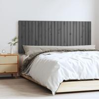 Wandhoofdbord 147x3x60 cm massief grenenhout grijs - thumbnail