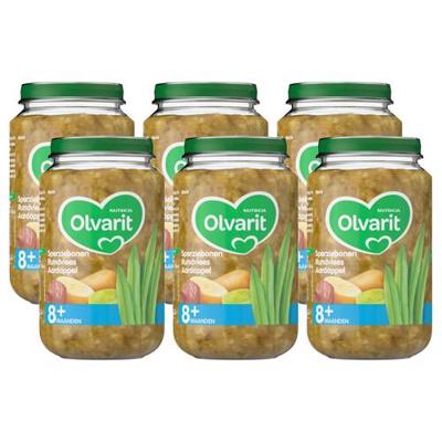 Olvarit babyvoeding sperziebonen rundvlees aardappel 8+ mnd (6 x 200 gram)