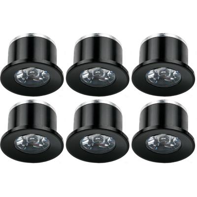 LED Veranda Spot Verlichting 6 Pack - Velvalux - 1W - Natuurlijk Wit 4000K - Inbouw - Rond - Mat Zwart - Aluminium - Ø31mm