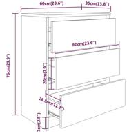 Dressoir 60x33,5x76 cm spaanplaat betongrijs - thumbnail