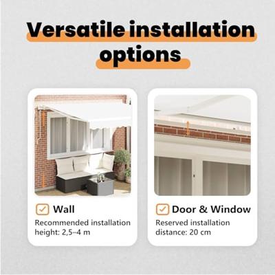 VidaXL Inklapbaar zonnescherm wit 350 x 250 cm stof VidaXL Inklapbaar zonnescherm wit 350 x 250 cm stof