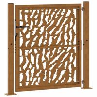 Poort met sporenontwerp 105x105 cm weervast staal - thumbnail