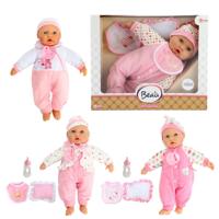Beau Baby babypop met fles en slabber, 40cm - thumbnail