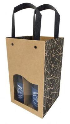 Bierverpakking, 4 flesjes, ecru 150+150x260mm (10 stuks)