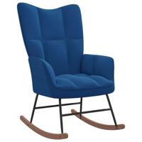 Schommelstoel fluweel blauw - thumbnail