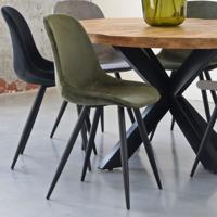 LABEL51 Eetkamerstoel 'Capri', Fluweel, kleur Groen - thumbnail