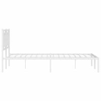 Bedframe met hoofdbord metaal wit 140x190 cm - thumbnail