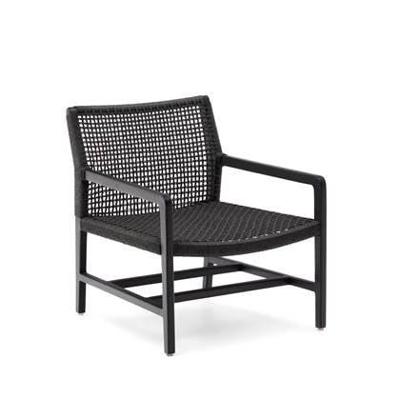 Kave Home Fauteuil 'Sabolla' Teakhout en wicker, kleur Zwart