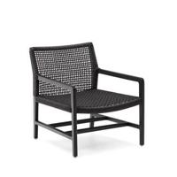 Kave Home Fauteuil 'Sabolla' Teakhout en wicker, kleur Zwart - thumbnail