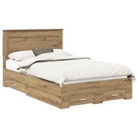 Bedframe met lade met hoofdeinde met opslag Bewerkt hout - thumbnail