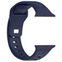 By Qubix - Square siliconen band - Navy - Compatible met Apple Watch 44mm / 45mm / 46mm / 49mm - Compatible Apple watch bandjes - thumbnail