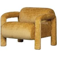WOOOD Fauteuil 'Lenny' Structure Velvet, kleur Goudgeel - thumbnail