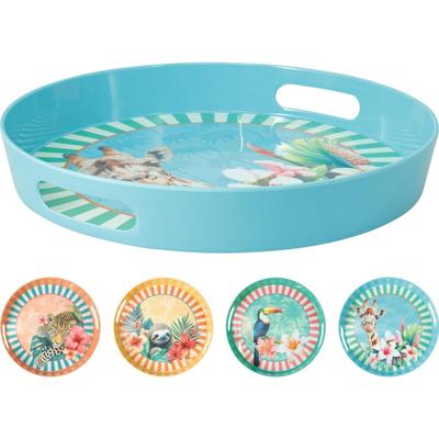 Excellent Houseware Dienblad ø30xh4cm tropisch