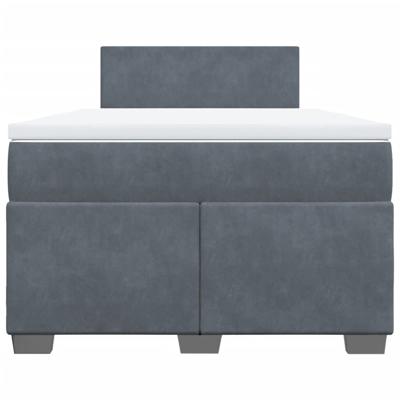 Boxspring met matras fluweel donkergrijs 120x200 cm