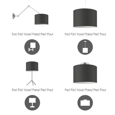 Moderne lampenkap Bling | cilinder | 30/30/20cm | Antraciet | stoffen lampenkap gemaakt van stof | voor E27 lamphouder | RoHS getest | voor tafellamp, vloerlamp