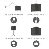 Moderne lampenkap Bling | cilinder | 30/30/20cm | Antraciet | stoffen lampenkap gemaakt van stof | voor E27 lamphouder | RoHS getest | voor tafellamp, vloerlamp - thumbnail