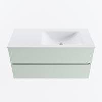 MONDIAZ VICA 100cm badmeubel onderkast Greey 2 lades. Wastafel CLOUD rechts zonder kraangat, kleur Talc. - thumbnail