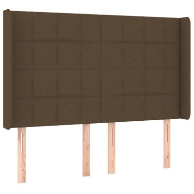 Boxspring met matras en LED stof donkerbruin 140x200 cm - thumbnail