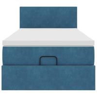 Ottoman bed met matras en LED's 100x200 cm fluweel donkerblauw - thumbnail