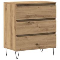 Dressoir artisanaal eikenkleurig 60 x 35 x 70 cm Bewerkt hout - thumbnail