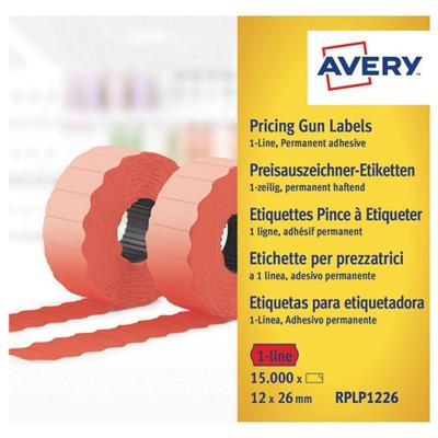 Avery AV-RPLP1226 Prijstangetiketten Permanent 10 Rollen Rood Avery AV-RPLP1226 Prijstangetiketten Permanent 10 Rollen Rood