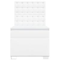 Boxspring met matras kunstleer wit 90x190 cm - thumbnail
