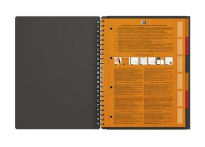 Oxford 100102777 Collegeblok Grijs, Oranje, Rood DIN A4+ Geruit Aantal paginas: 80