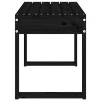 Tuinbank 80x38x45 cm massief grenenhout zwart - thumbnail