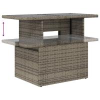 7-delige Loungeset met kussens poly rattan grijs - thumbnail