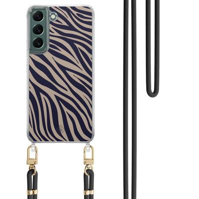 Samsung Galaxy S22 Plus hoesje met zwart koord - Wavy twist Samsung Galaxy S22 Plus hoesje met zwart koord - Wavy twist