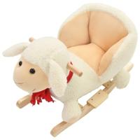 Hobbeldier schaap met rugleuning 60x32x50 cm pluche wit - thumbnail